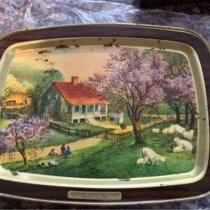 Vintage AMERICAN HOMESTEAD SPRING CURRIER & IVES -1868 Tin